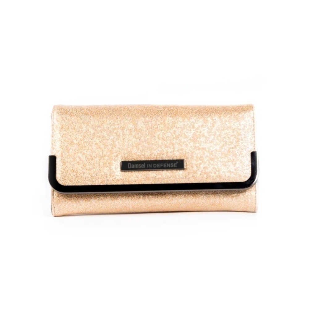 DAMSEL IN DEFENSE the Daphne Gold glitter Concealed COLLECTION NWOT wallet
